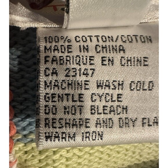 Talbots Colorblock Cotton Cardigan Preppy Cottagecore Sweater Women’s Small - Picture 4 of 7